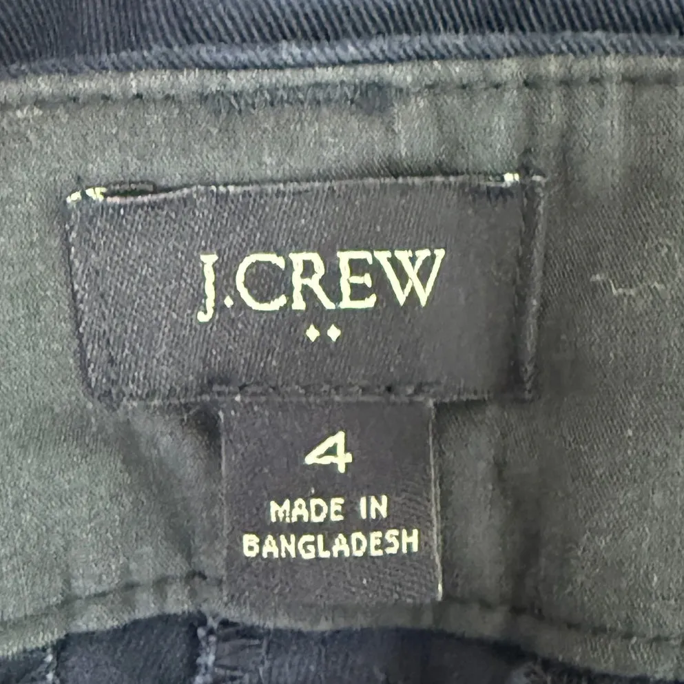 J. Crew Cotton Classic Chino Utility Flat Front Pocket Casual Shorts 4 Navy Blue - Image 6