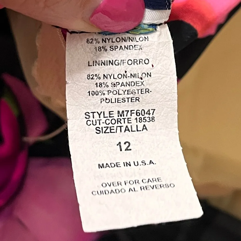 Amica Vintage Swimsuit One Piece Floral 10 12 Pink - Image 5