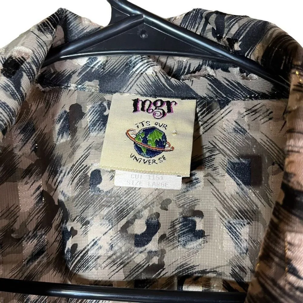 Vintage MGR Button Down Tie Long Sleeve shirt Size Large - Image 8