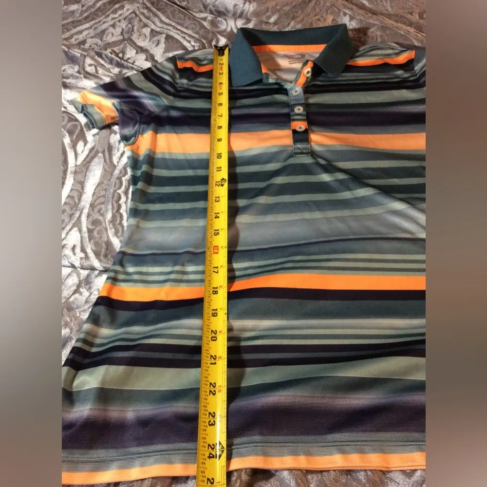 Oakley Short Sleeve Blue & Orange Stripes Medium - Image 11