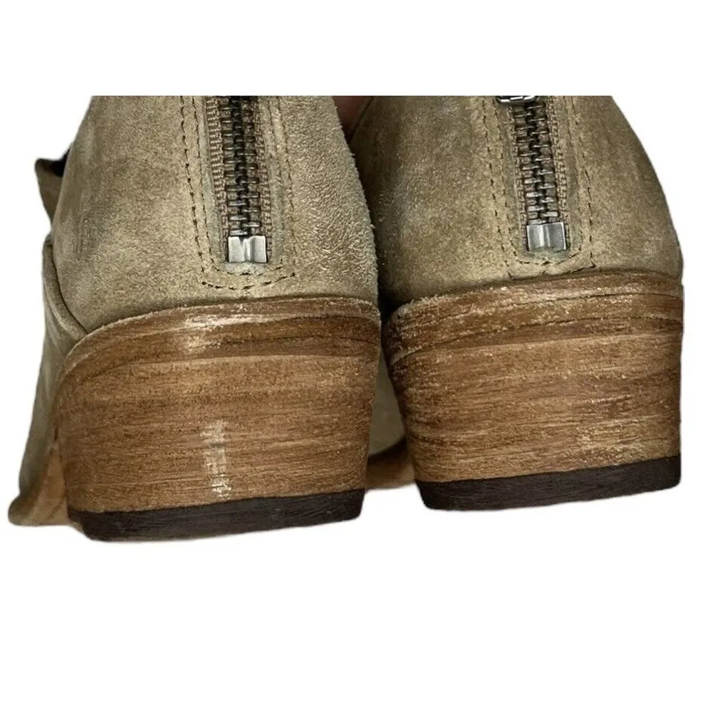 Frye Carson Suede Shooties Bootie Ankle Zip Back Heel Shoe Tan 6.5 - Image 7