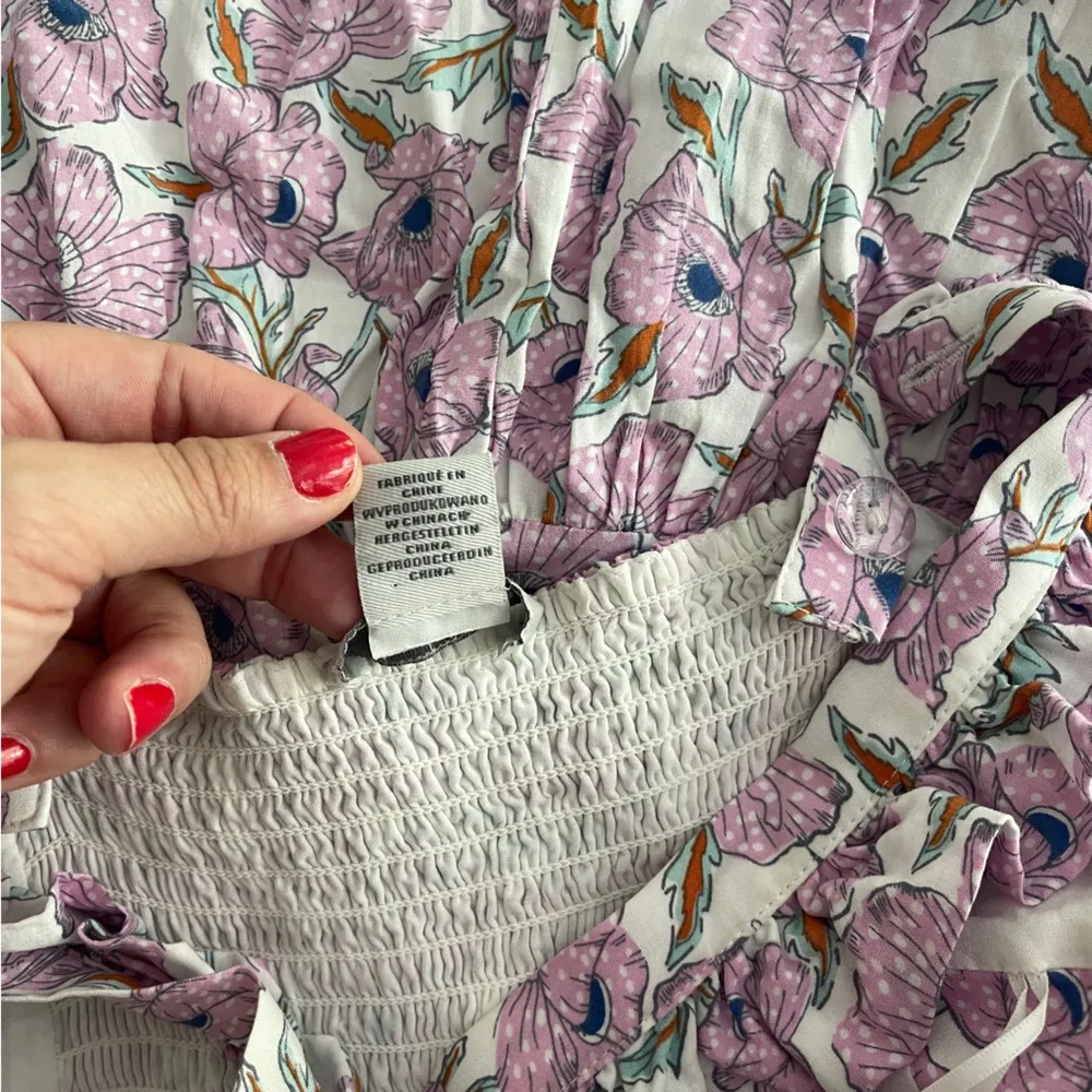 Haute Hippie purple floral maxi dress smocked - Image 3