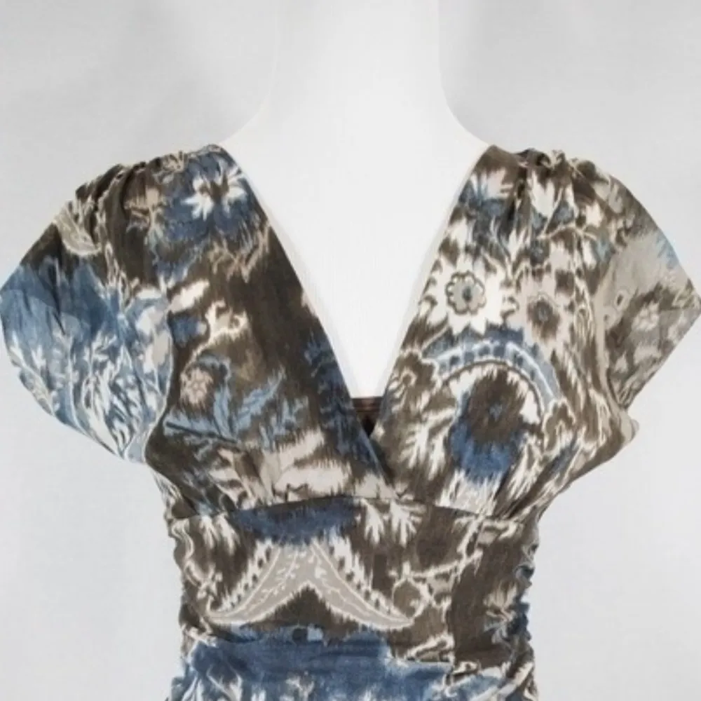 Karen Kane shirred mesh faux wrap blouse size medium - Image 5