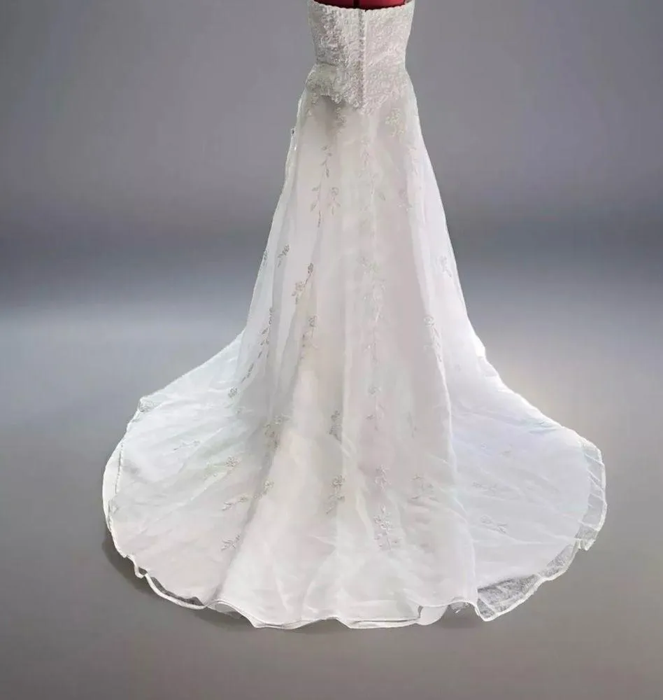 Lady Eleanor David’s Bridal Gown White Strapless Chapel Wedding Dress Size 12 - Image 9