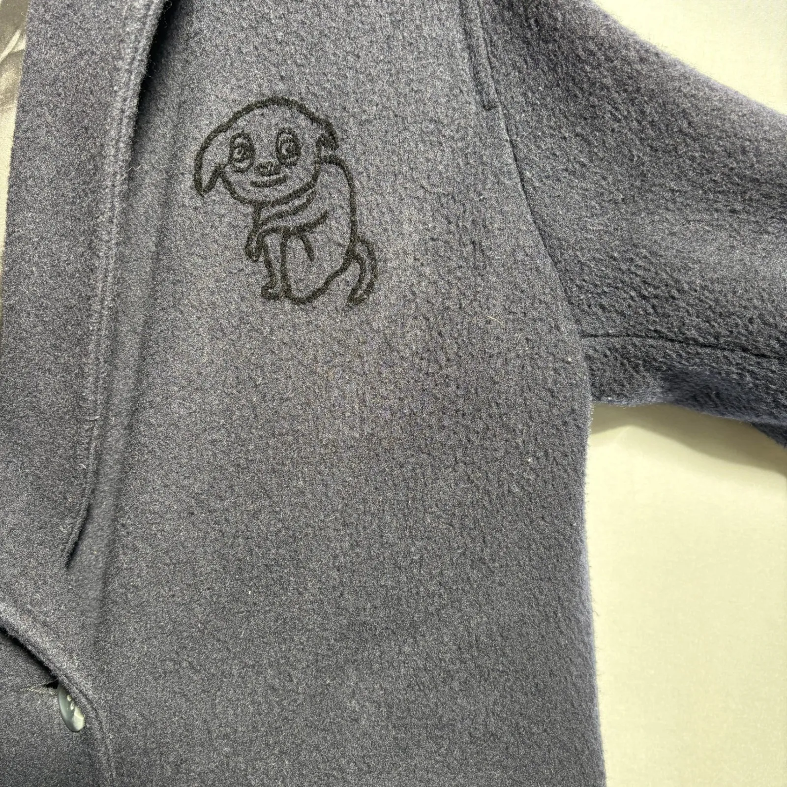 Daniel‎ Palillo Doggy Dog Navy Blue Wool Longline Overcoat Double Breasted Coat Size M - Image 4