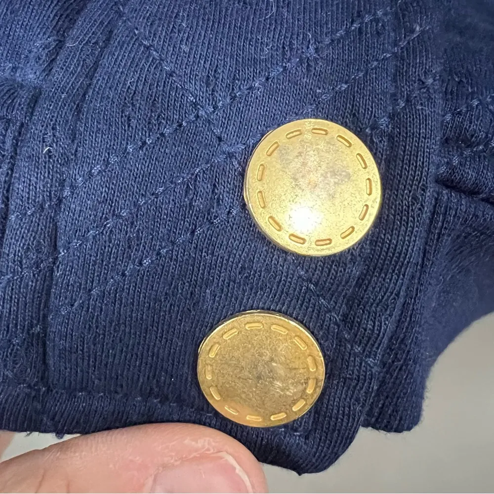 Allihop | Quilted Navy Blue Full Zip Up Hooded Jacket - Image 5