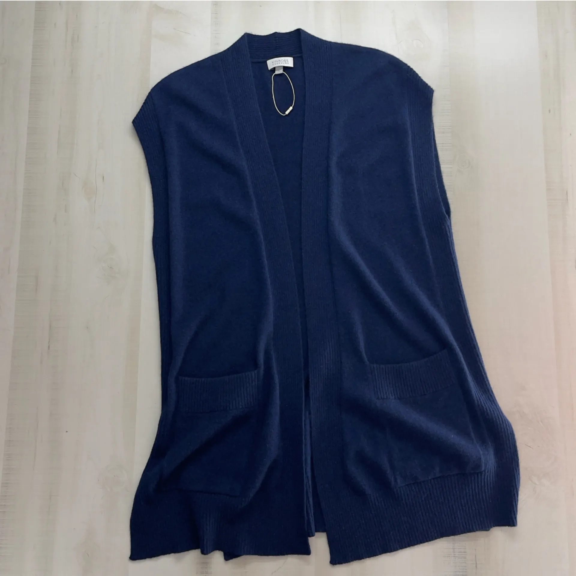 KINROSS CASHMERE navy blue oversized vest sweater L Size L - Image 5