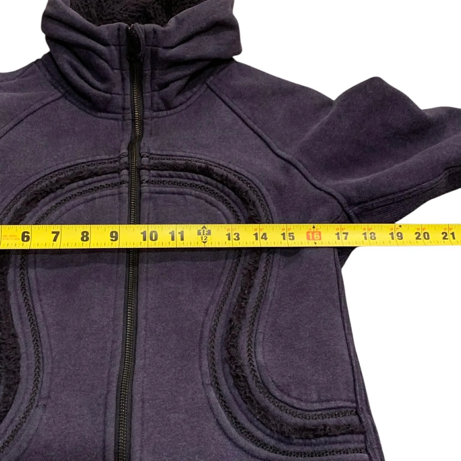 ​Lululemon Vintage Scuba Hoodie Navy Blue Sherpa Lined Full Zip 6 Coastal Rare - Image 11