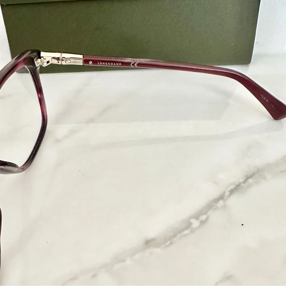 Longchamp Women’s Roseau Bamboo Purple Eyeglasses - Image 2