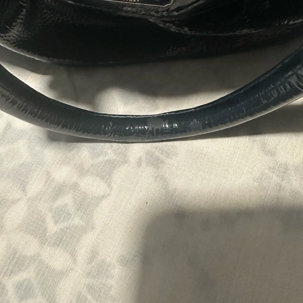 Coach Blue Patent Leather Satchel w shoulder strap - Image 7