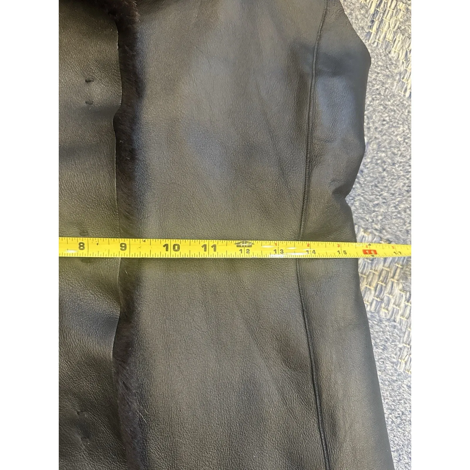 Elie Tahari Genuine Lambs Fur Leather Vest Reversible Womens XS/S Black/Brown - Image 10