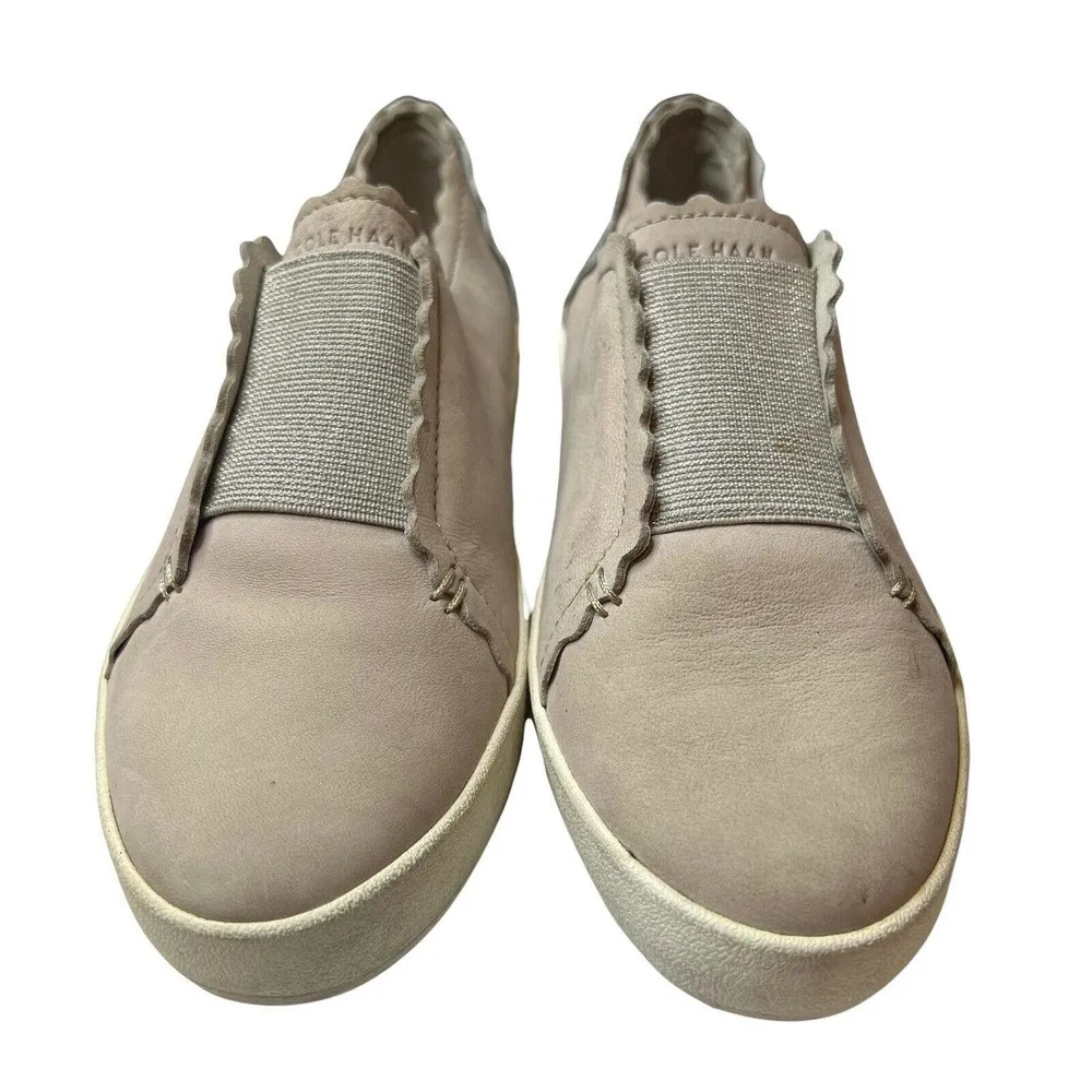 Cole Haan GrandPro Spectator Scalloped Slip-On Sneaker Beige Size 5.5 - Image 2