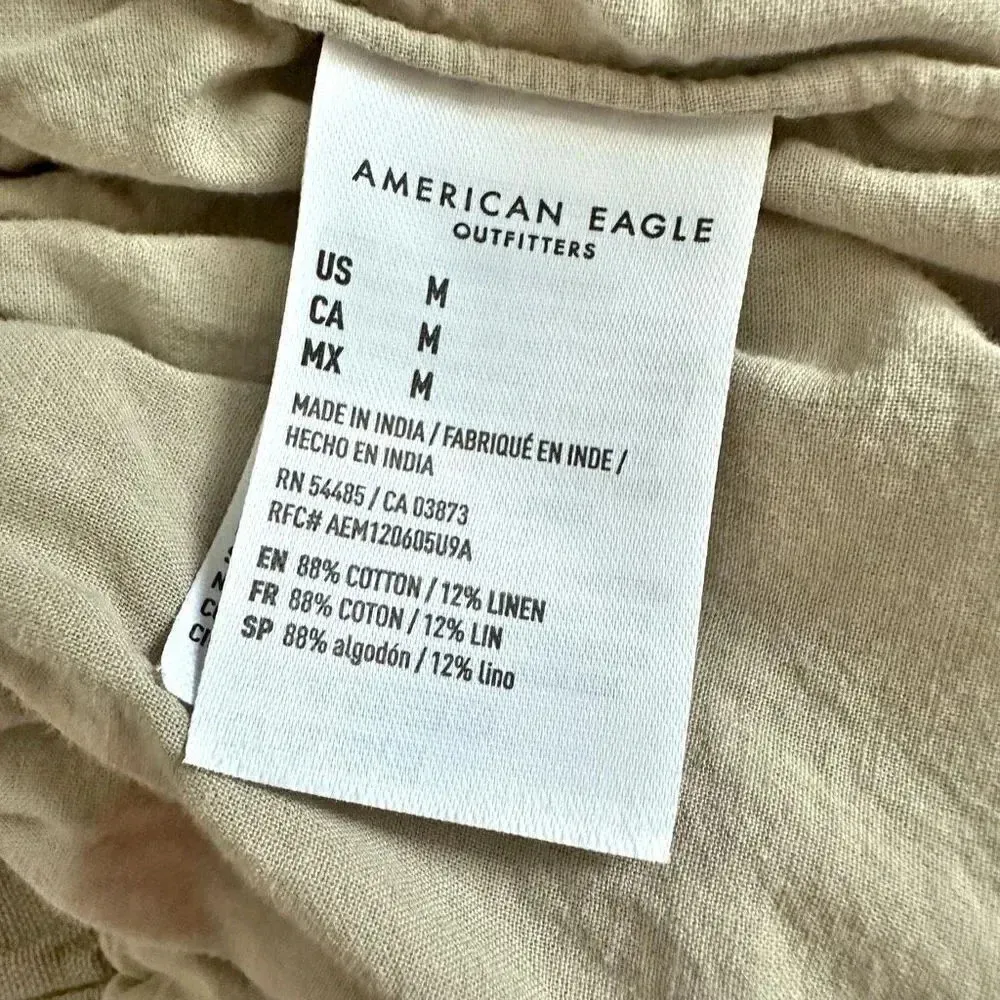 AMERICAN EAGLE OUTFITTERS | Olive Army Green Mini Paper Bag Skirt | Size Medium - Image 5