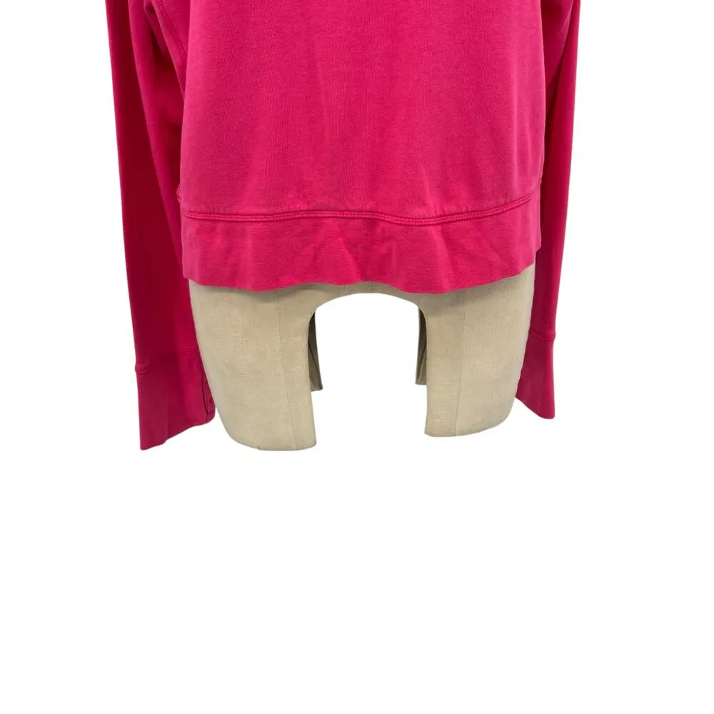 Sweaty Betty After Class Crop Sweatshirt Bright Pink Size US 10 / Large - Image 4