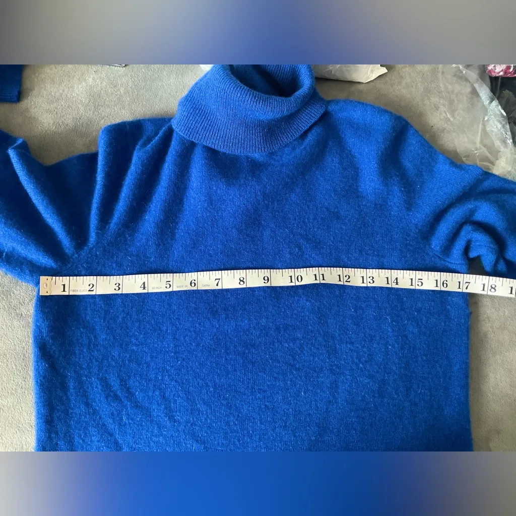 Nice CASHMERE turtleneck sweater💙💙💙 Blue Size M - Image 5