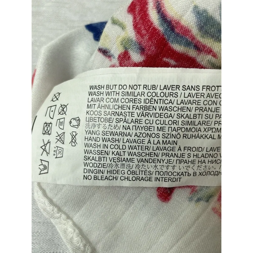 Somedays Lovin Open Draped Back Size XS White Floral Blouse Long Sleeve - Image 10