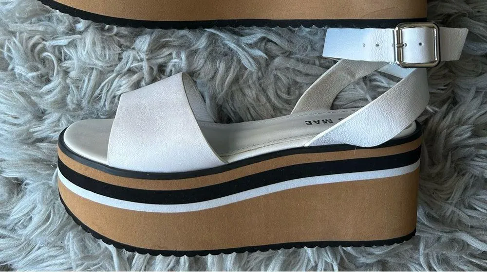 Alias Mae Oasis white leather chunky platform sandals women’s shoe size 8 - Image 4