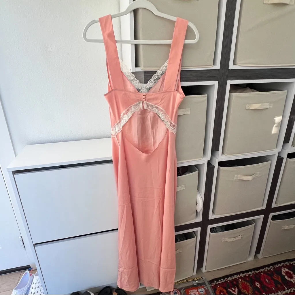 NWT Reformation Province Silk Midi Dress in Powder Puff Pink - Image 6