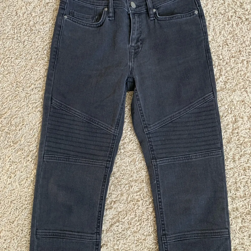 All Saints biker cropped size 24 black Moto skinny jeans - Image 3