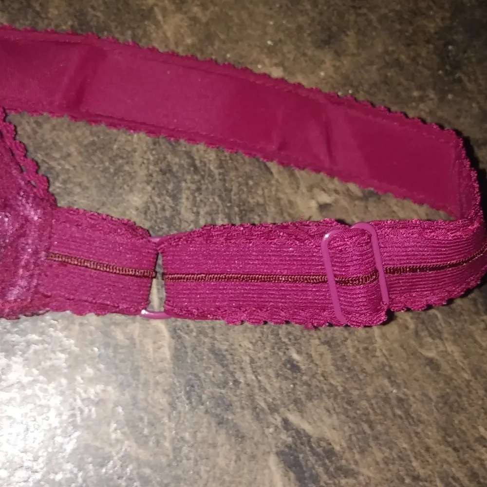 Goddess 50E Pink Red Lace Bra Size 2X - Image 3