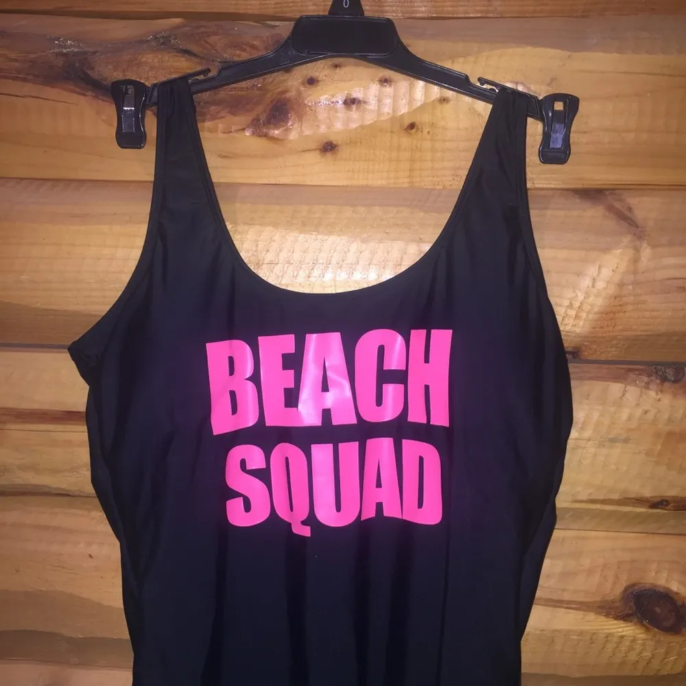 Beach squad one piece swimsuit in black and pink - Image 3