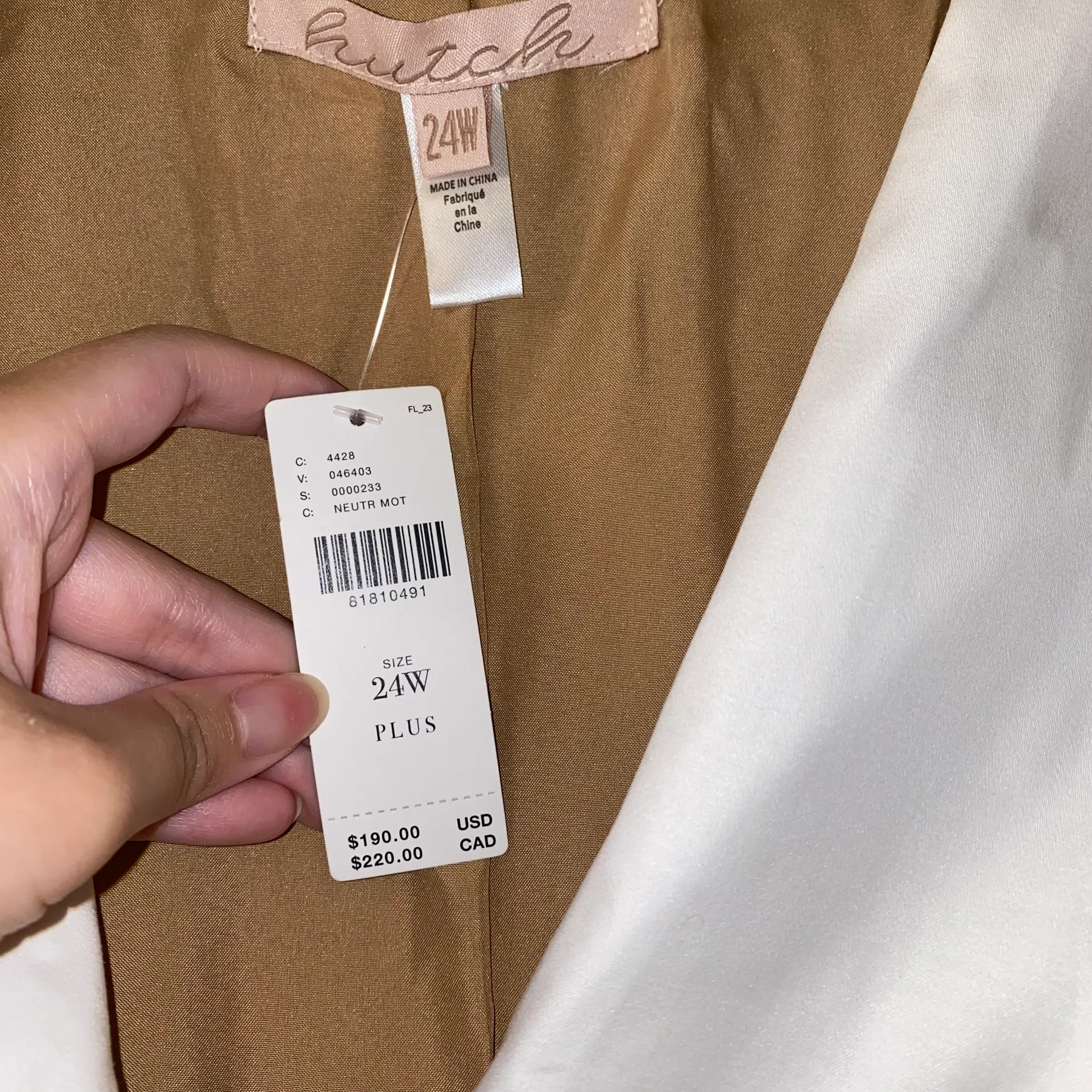 NWT $190  x Hutch Beige Sleeveless Collared Dress w/ Belt 24W - Image 9