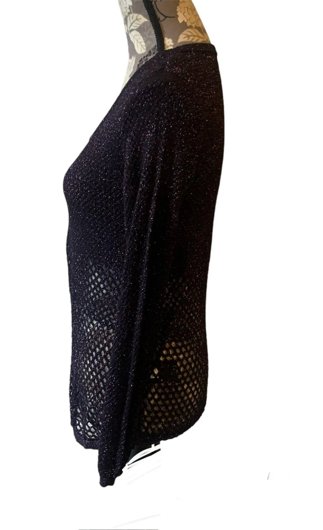 Purple Metallic Net Top size small - Image 3