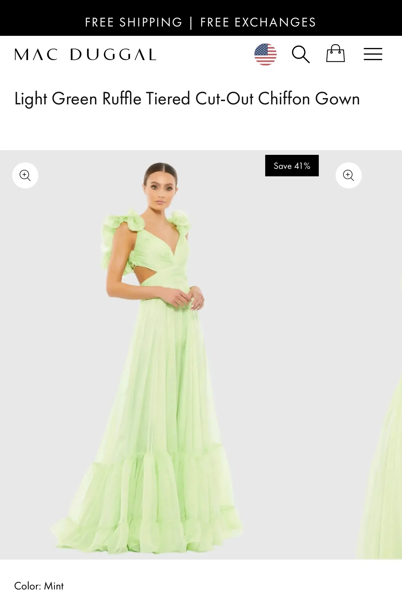 Mint green Mac Duggal Prom Dress - Image 3