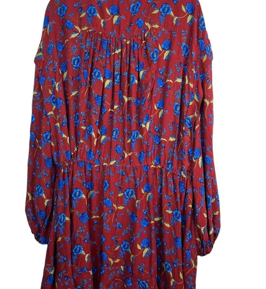 Free People Mini Flower Fields Mini Burgundy Dress S/P - Image 44