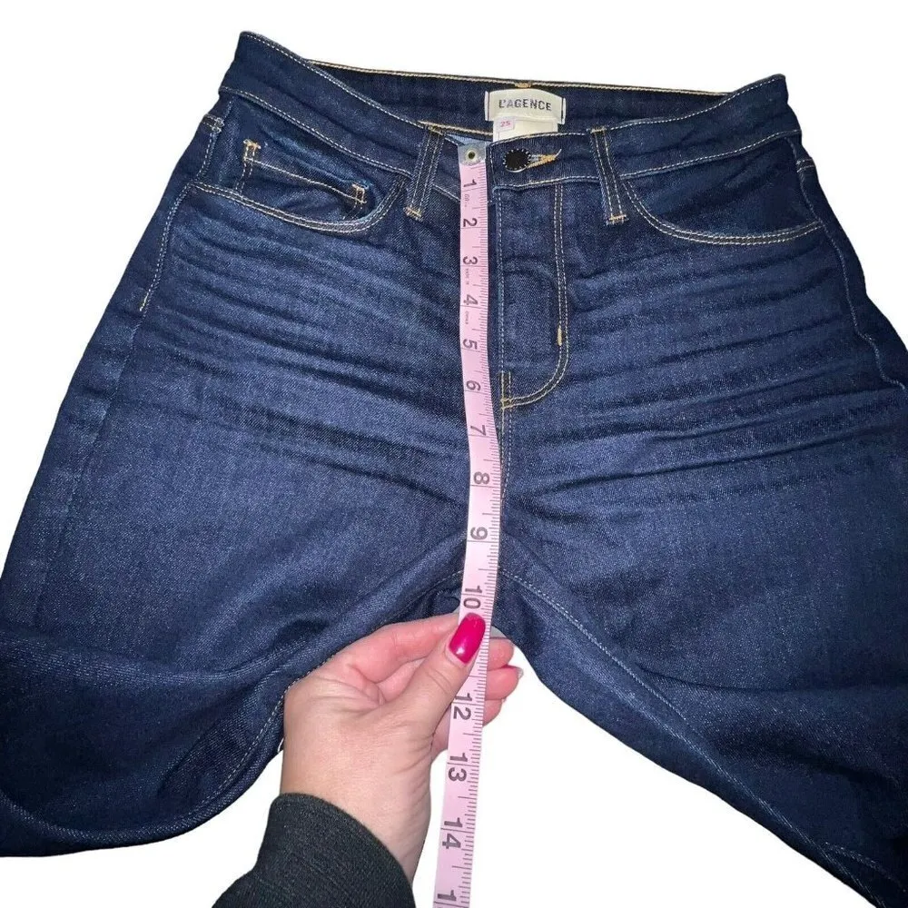 L'AGENCE Brigitte Mid-Rise Skinny Jean Dark Midnight Wash Women Size 25 NWT $225 - Image 5