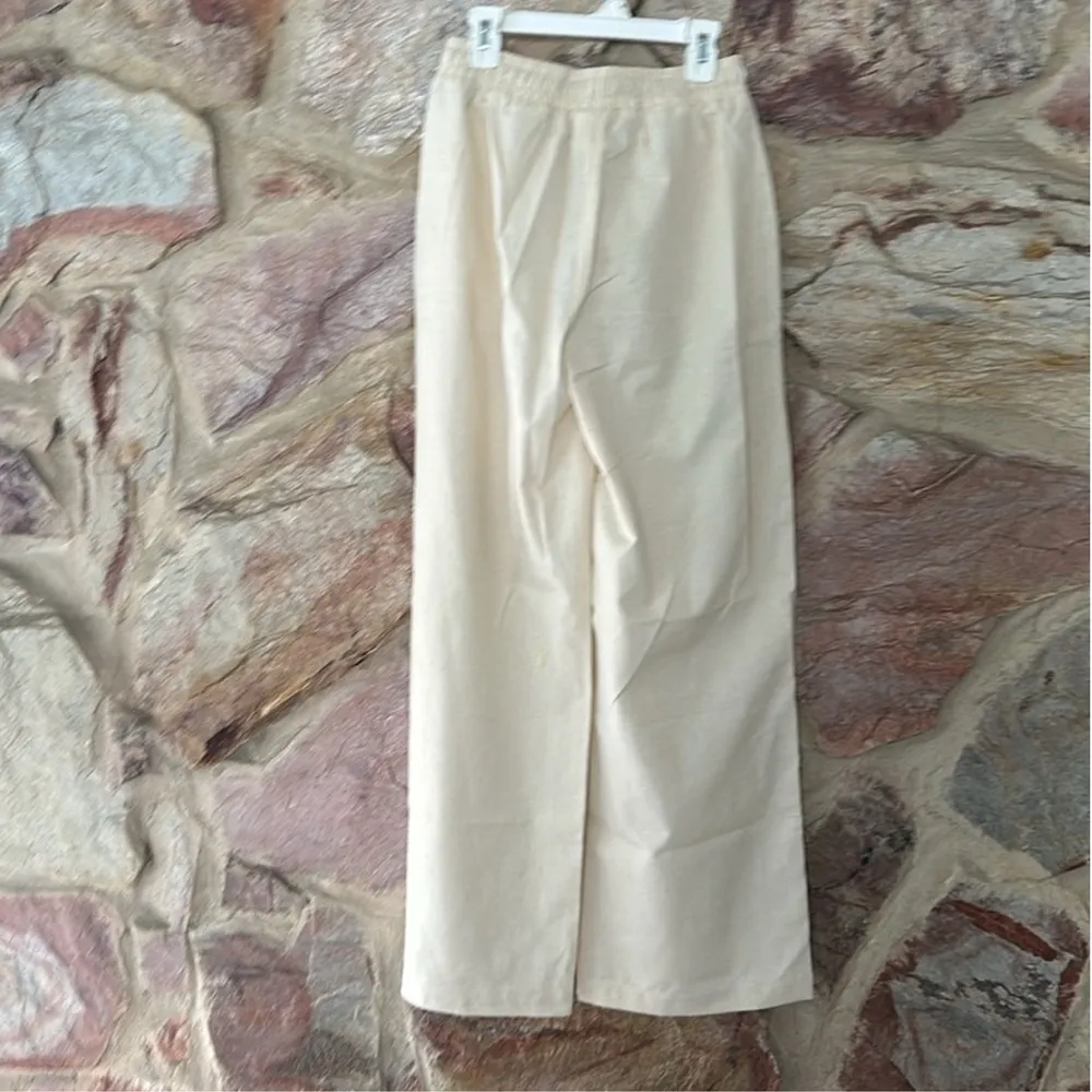 Commense Utility Linen Two Piece Wide Leg Pants Set size xs Tan - Image 8