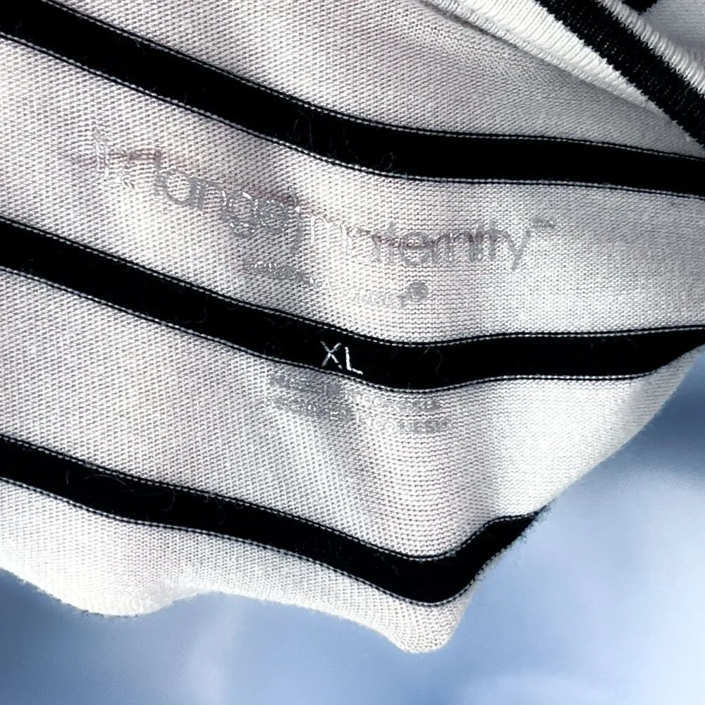 Liz Lange Striped Maternity T-Shirt Dress Midi Length Pregnancy Casual XL - Image 5