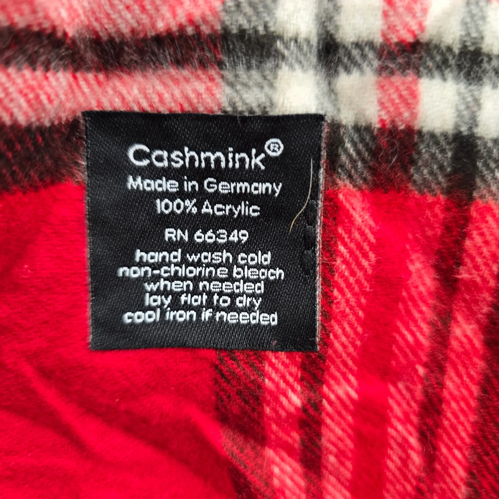 Cashmink Red Plaid Tartan Fringe Wrap Angela Pencil Patch Shawl Scarves Scarf - Image 6