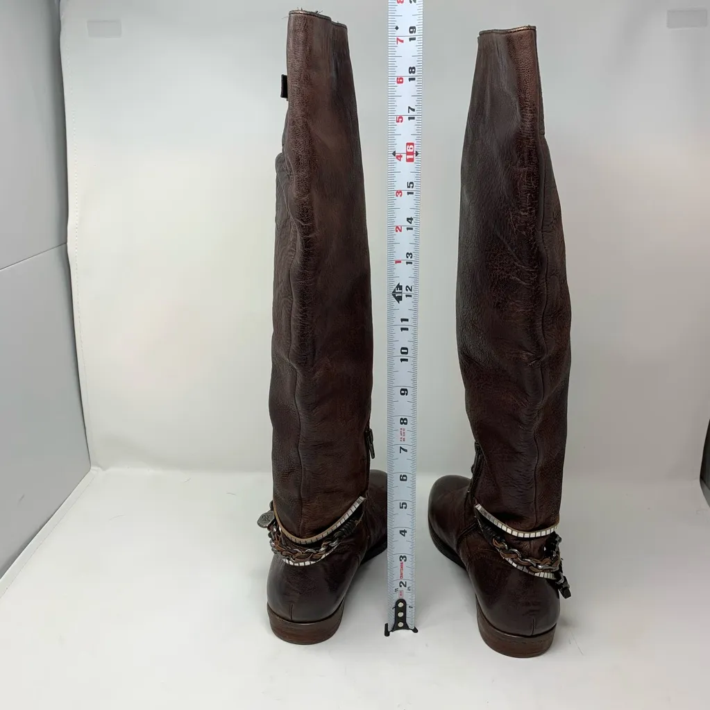 OTBT Trout Creek Tall Riding Boot Brown Leather - Image 3