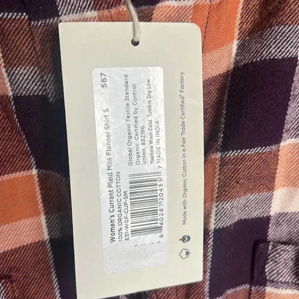NEW Pact currant plaid mila flannel organic cotton shirt - Image 6