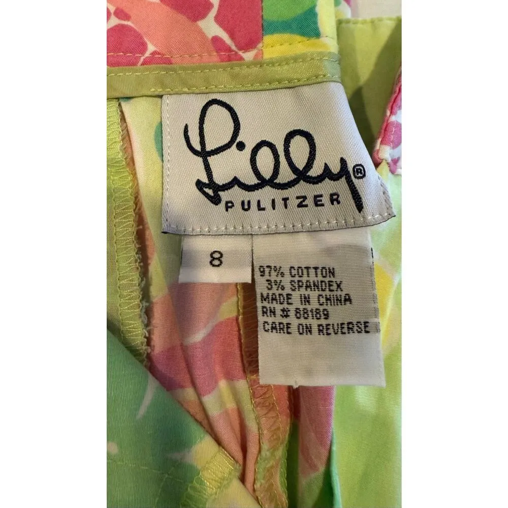 Lilly Pulitzer Women's Capri Pant Resort-wear Tropical Pineapples/ Colorful sz 8 - Image 4
