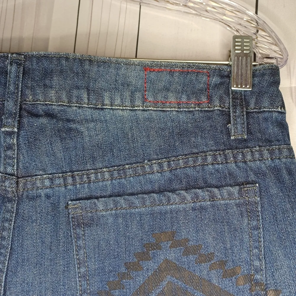 Adam Levine Denim Blue Patterned Women's Shorts - Image 10