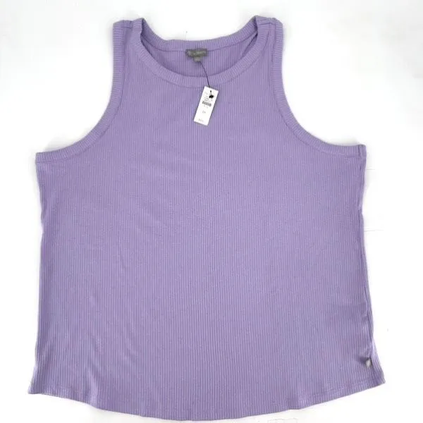 NWT Talbots RIBBED RACERBACK TANK Pius Size Cotton blend Top Size 2X Purple‎ - Image 2