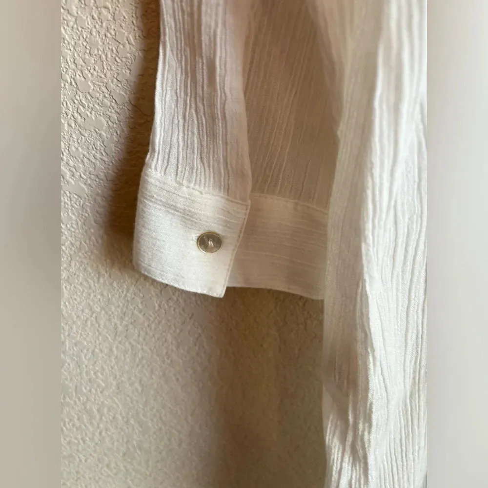 Soft Surroundings Button Down Midi Shirtdress Coverup - Image 8