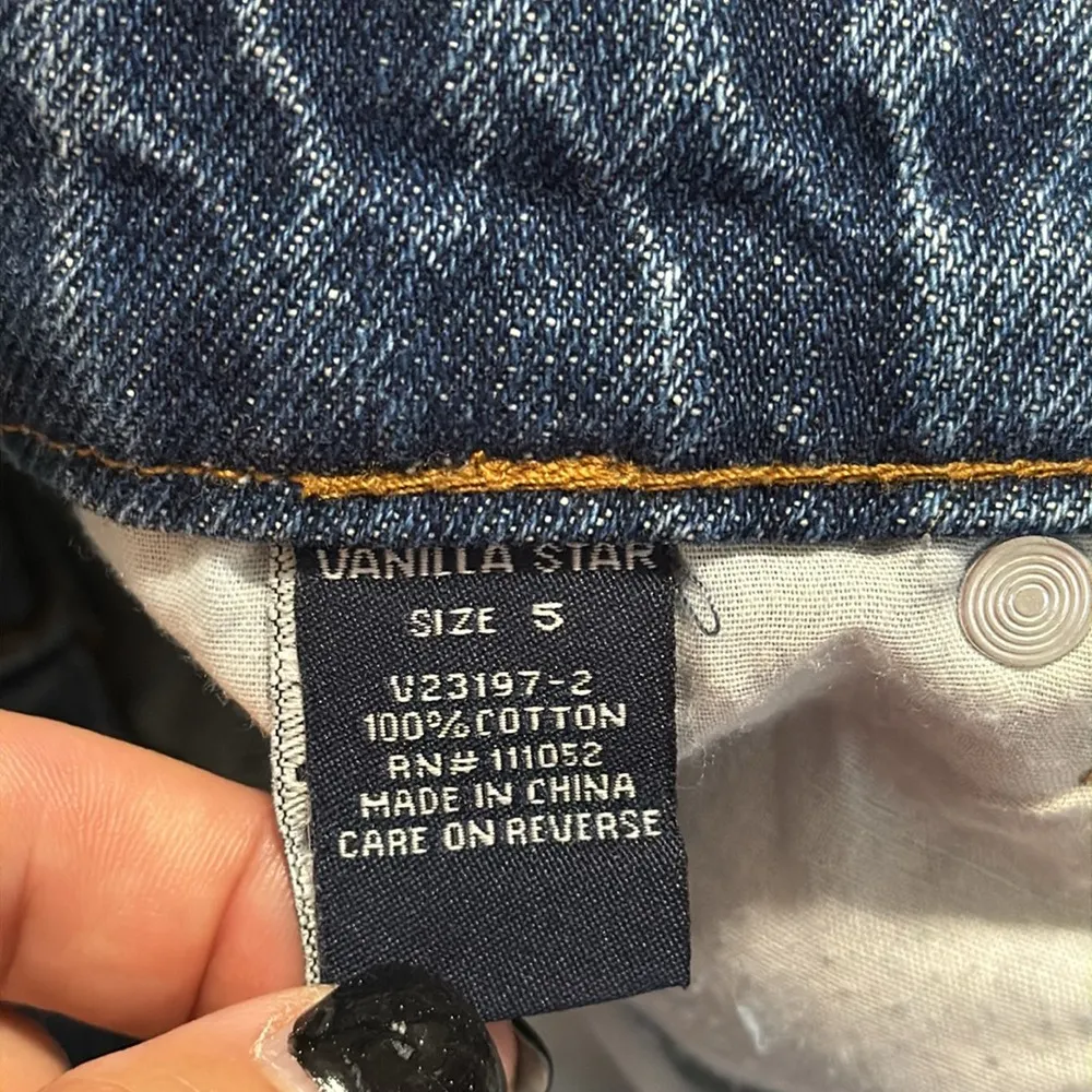 Vanilla Star size 5 90’s boyfriend distressed high waist blue jeans 5 buttons - Image 9