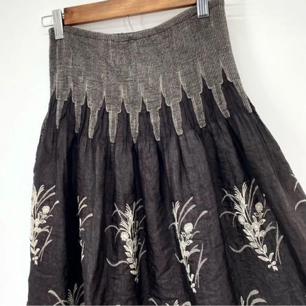 Lapis Anthropologie Tube Top Floral Chiffon Midi Dress Black Size undefined - Image 10