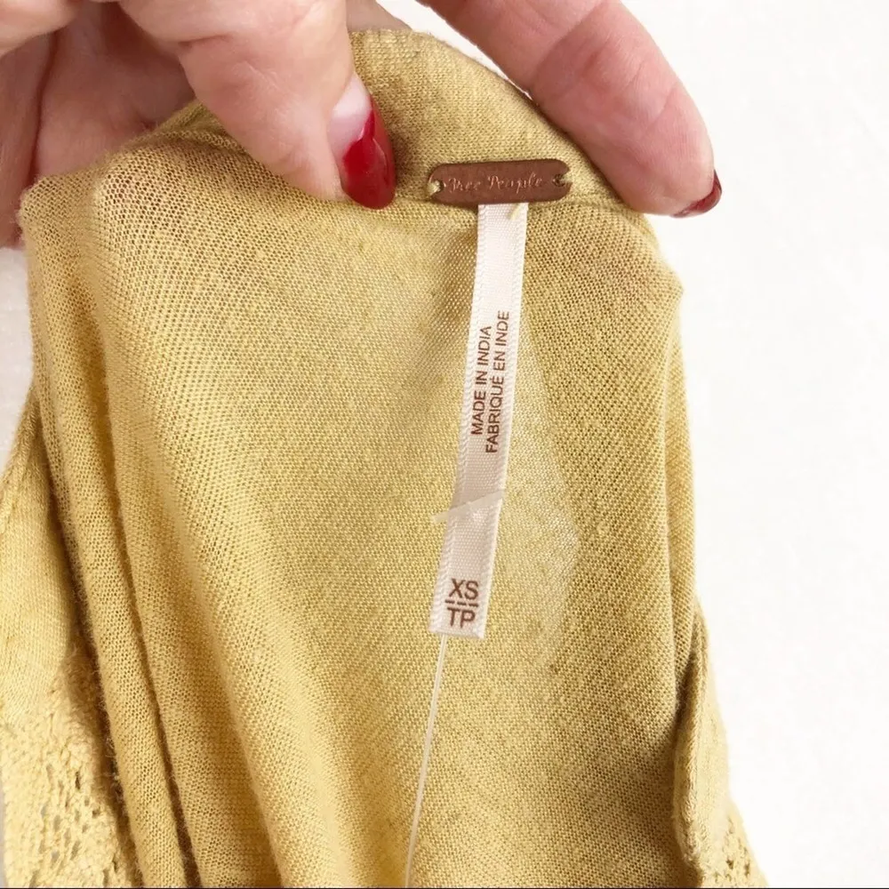 New Free People Embroidered Floral Wide Bubble Sleeve Bohemian Top - Image 10