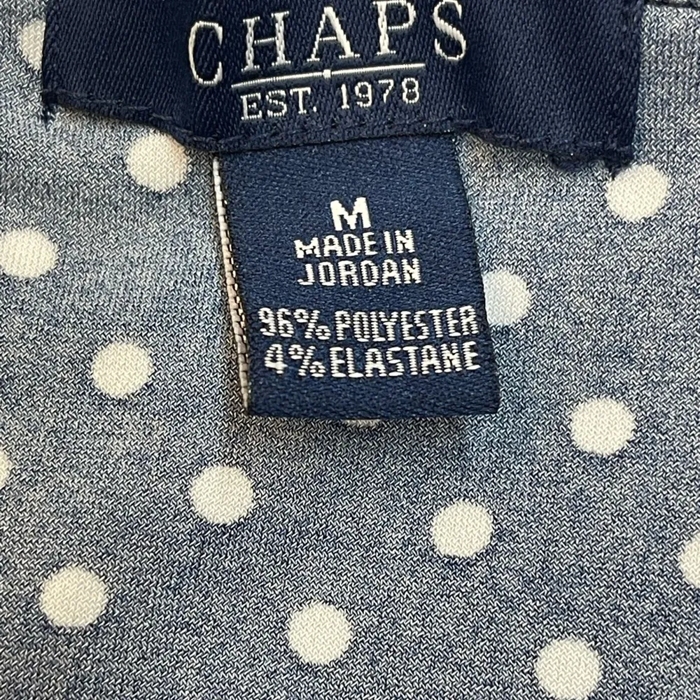 CHAPS Navy Polka Dot Sleeveless Top - Image 3