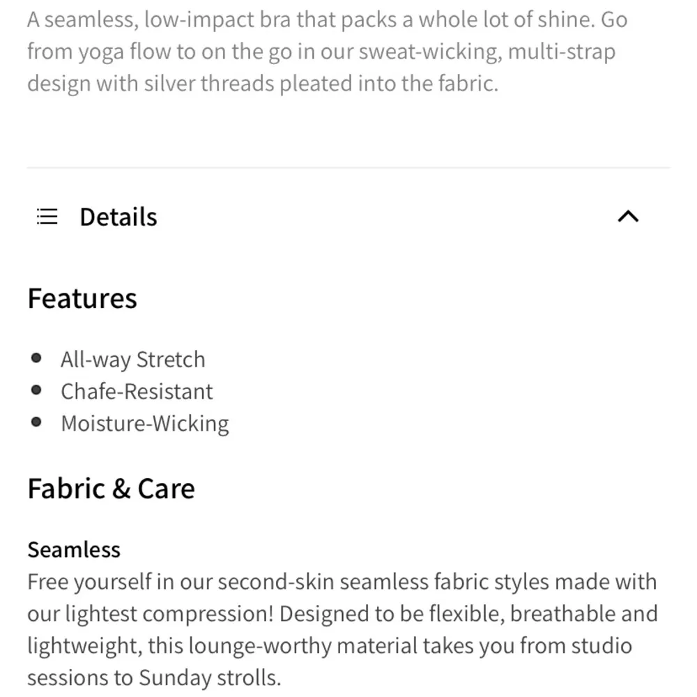 Fabletics Willa Seamless Lurex Sports Bra.  Size Small. - Image 10