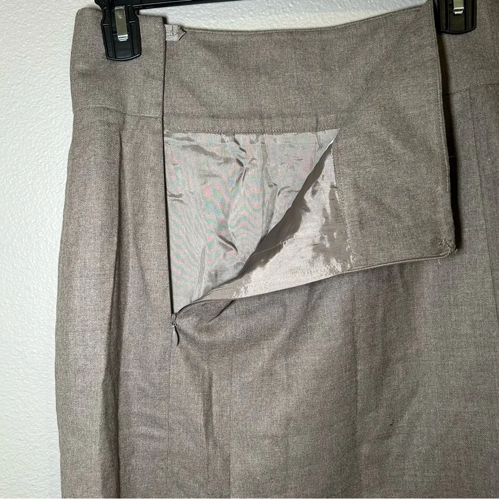 Akris tan brown 100% wool pleated midi skirt women’s size small 6 - Image 8