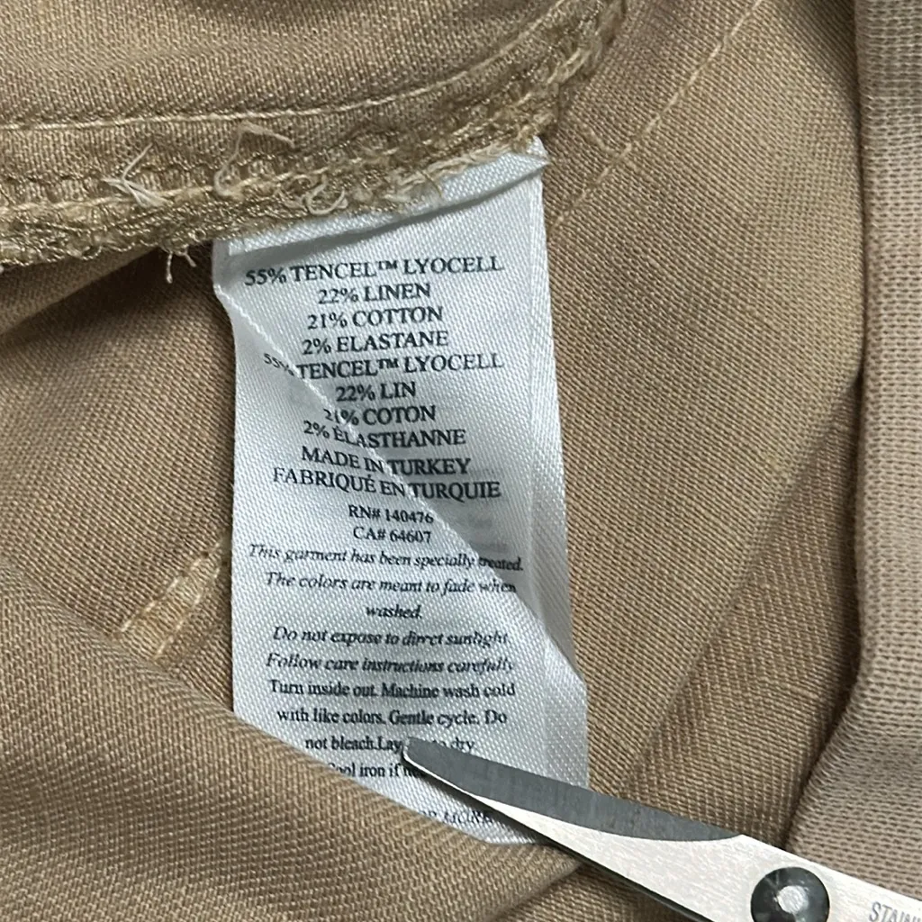 Faherty Arlie High Rise Tapered Casual Pants‎ Safari Tan Size Small - Image 13