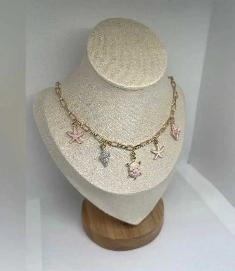 Gold Plated Coastal Charm Necklace - Image 2