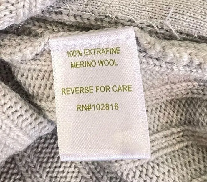 Garnet Hill Women Ribbed Knit 100% Wool Cowl Neck Pullover Sweater Sz XL Gray - Image 3