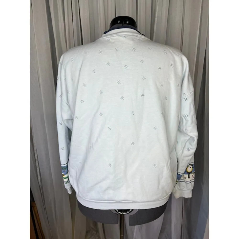 sweatshirt cardigan birds grannycore 1980s White Size L - Image 3