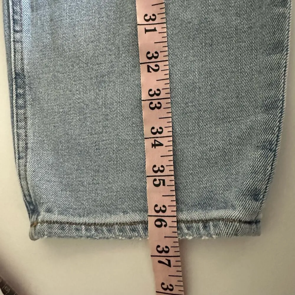 Abercrombie & Fitch Women's Curve Mom High Rise Distressed Jeans Size 30 Size 10 - Image 8